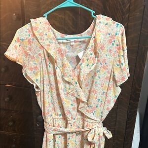 LC Lauren Conrad Floral Midi Dress - Pink, Blue, Yellow